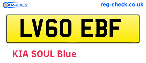 LV60EBF are the vehicle registration plates.