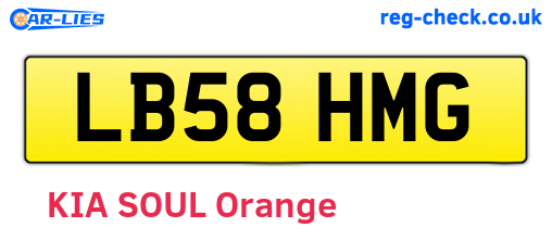 LB58HMG are the vehicle registration plates.