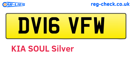 DV16VFW are the vehicle registration plates.