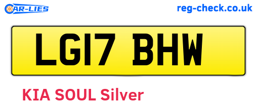 LG17BHW are the vehicle registration plates.