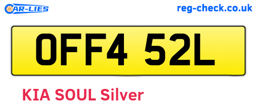 OFF452L are the vehicle registration plates.