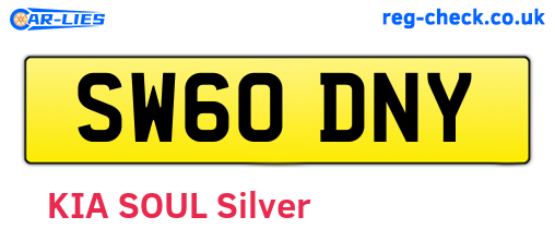SW60DNY are the vehicle registration plates.