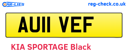 AU11VEF are the vehicle registration plates.
