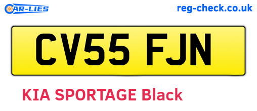 CV55FJN are the vehicle registration plates.