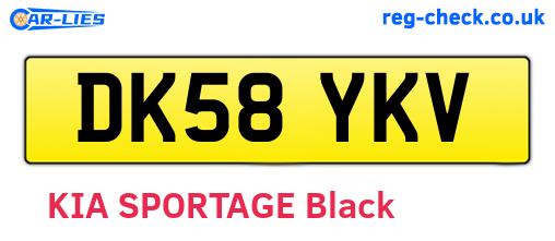 DK58YKV are the vehicle registration plates.