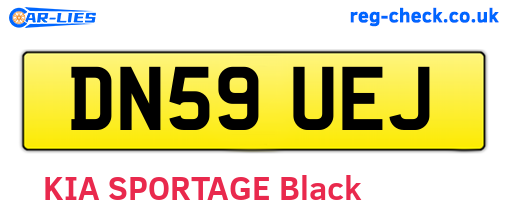 DN59UEJ are the vehicle registration plates.