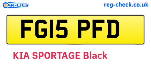 FG15PFD are the vehicle registration plates.