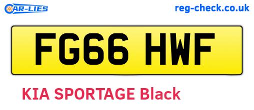 FG66HWF are the vehicle registration plates.