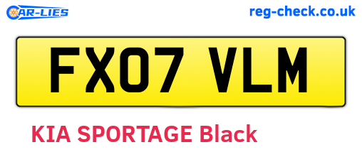 FX07VLM are the vehicle registration plates.