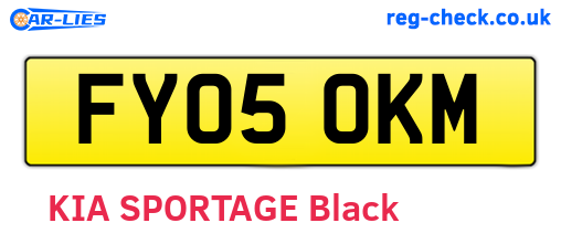 FY05OKM are the vehicle registration plates.