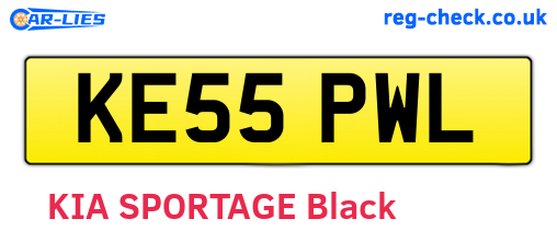 KE55PWL are the vehicle registration plates.