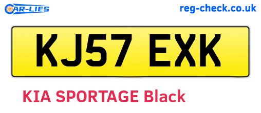 KJ57EXK are the vehicle registration plates.