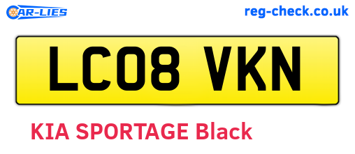 LC08VKN are the vehicle registration plates.