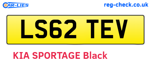LS62TEV are the vehicle registration plates.