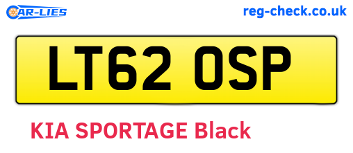 LT62OSP are the vehicle registration plates.