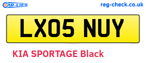 LX05NUY are the vehicle registration plates.