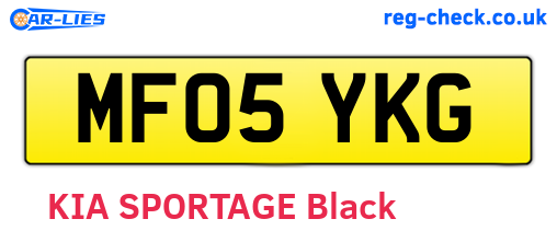 MF05YKG are the vehicle registration plates.