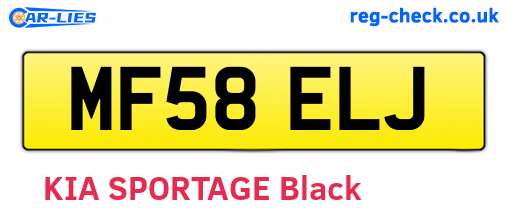 MF58ELJ are the vehicle registration plates.