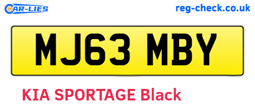 MJ63MBY are the vehicle registration plates.