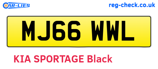 MJ66WWL are the vehicle registration plates.