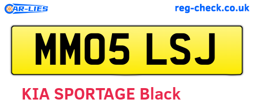 MM05LSJ are the vehicle registration plates.
