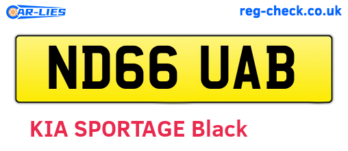 ND66UAB are the vehicle registration plates.