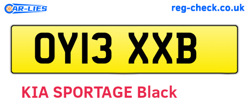 OY13XXB are the vehicle registration plates.