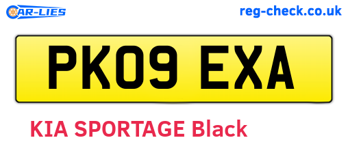 PK09EXA are the vehicle registration plates.