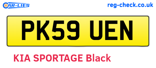 PK59UEN are the vehicle registration plates.