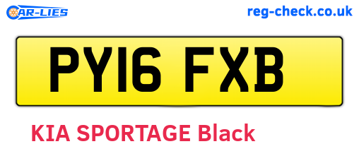 PY16FXB are the vehicle registration plates.