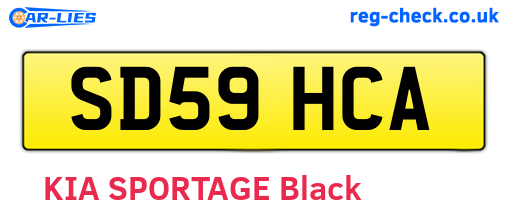 SD59HCA are the vehicle registration plates.