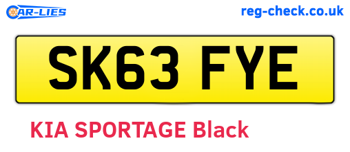 SK63FYE are the vehicle registration plates.