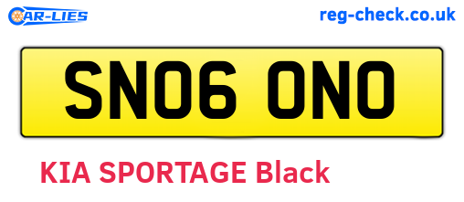 SN06ONO are the vehicle registration plates.