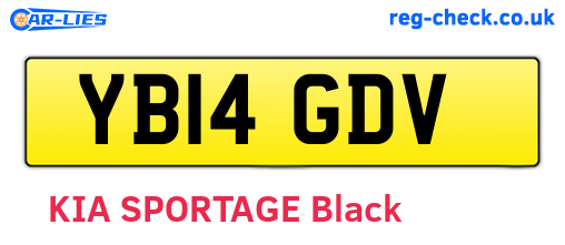 YB14GDV are the vehicle registration plates.