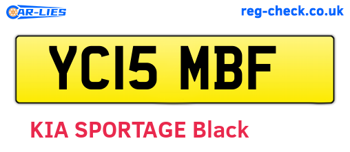 YC15MBF are the vehicle registration plates.