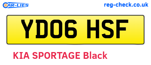 YD06HSF are the vehicle registration plates.