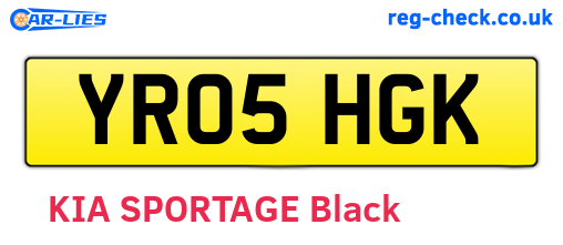 YR05HGK are the vehicle registration plates.