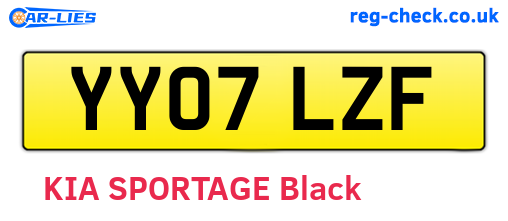 YY07LZF are the vehicle registration plates.