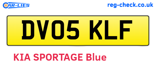 DV05KLF are the vehicle registration plates.