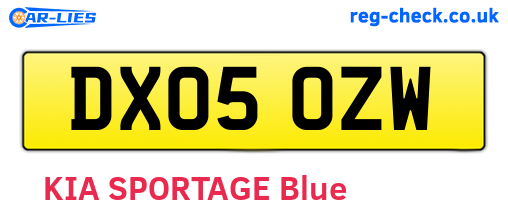 DX05OZW are the vehicle registration plates.
