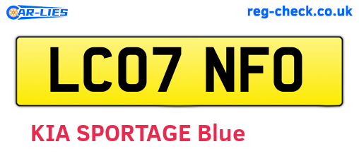 LC07NFO are the vehicle registration plates.