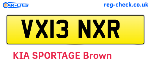 VX13NXR are the vehicle registration plates.