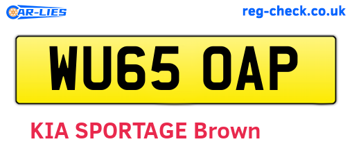 WU65OAP are the vehicle registration plates.