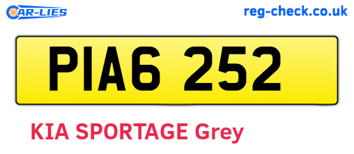 PIA6252 are the vehicle registration plates.