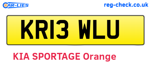 KR13WLU are the vehicle registration plates.