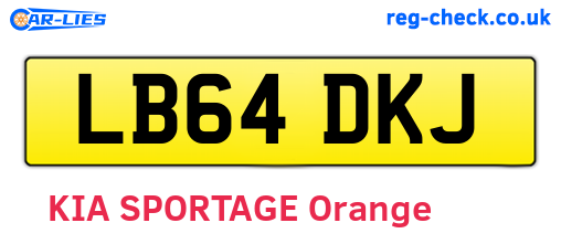 LB64DKJ are the vehicle registration plates.