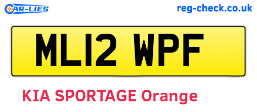ML12WPF are the vehicle registration plates.