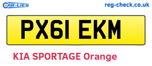 PX61EKM are the vehicle registration plates.