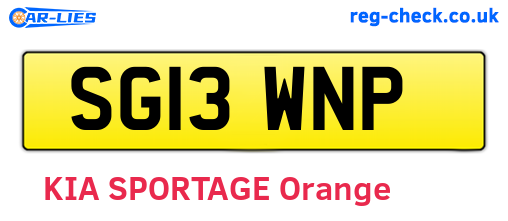 SG13WNP are the vehicle registration plates.