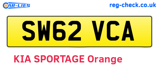 SW62VCA are the vehicle registration plates.
